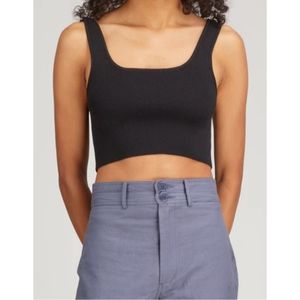 Apiece Apart Ilia Scoopneck Crop Top in Black